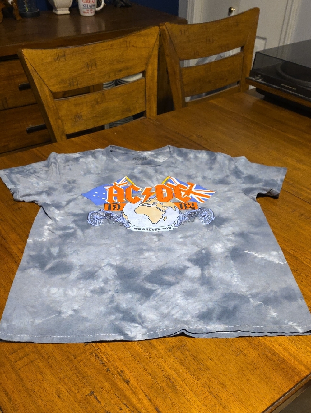 AC/DC 1982 "We Salute You" Tie-Dye Tee Sz L - Picture 8 of 11